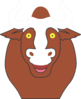 Happy Bull Face Clip Art
